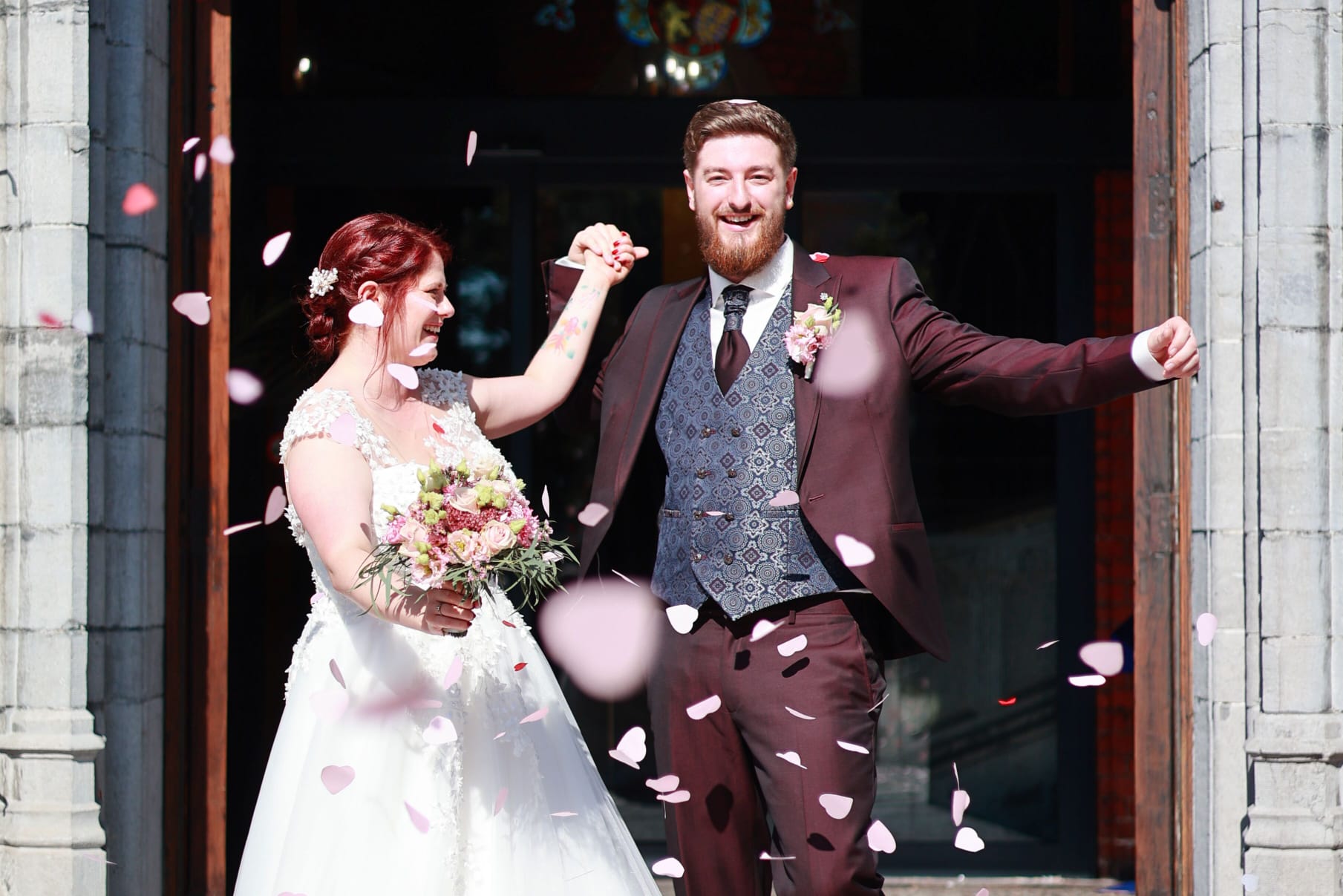 Couple church exit